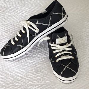 Kate Spade Keds Black Quilted Kickstart sz 8.5